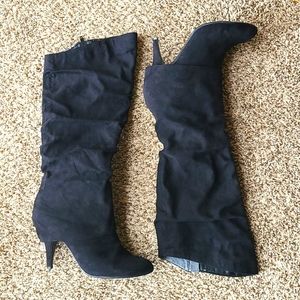 Fergalicious By Fergie Black Suede Below Knee Boot